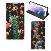 Samsung Galaxy S21 Plus Hoesje maken Pauw met Bloemen - thumbnail
