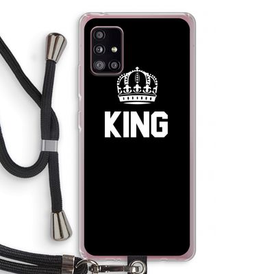 King zwart: Samsung Galaxy A51 5G Transparant Hoesje met koord