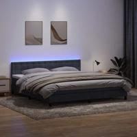 Boxspring met matras en LED fluweel donkergrijs 180x210 cm