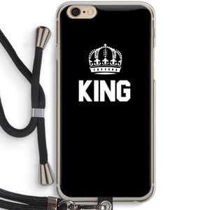 King zwart: iPhone 6 / 6S Transparant Hoesje met koord