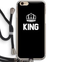 King zwart: iPhone 6 / 6S Transparant Hoesje met koord