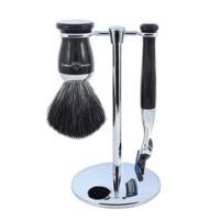 Edwin Jagger Shaving Sets Gillette Fusion Proglide 3pc Imitation Ebony & Chrome Plated Set Ref.S21M726CRF