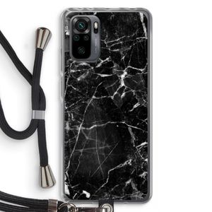 Zwart Marmer 2: Xiaomi Redmi Note 10 Pro Transparant Hoesje met koord