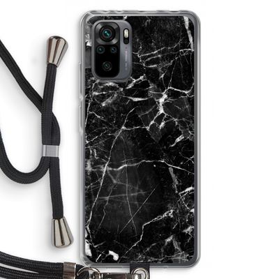 Zwart Marmer 2: Xiaomi Redmi Note 10 Pro Transparant Hoesje met koord