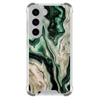 Samsung Galaxy S23 shockproof hoesje - Green waves