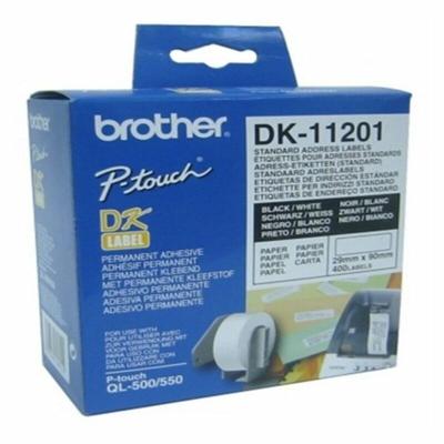 Printerlabels Brother DK11201 29 x 90 mm Zwart Wit