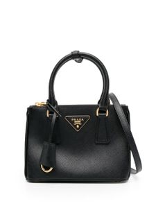 Prada sac porté épaule à plaque logo - Noir