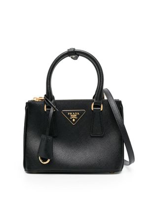 Prada sac porté épaule à plaque logo - Noir