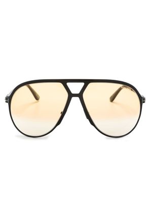 TOM FORD Eyewear lunettes de soleil Xavier à monture pilote - Noir