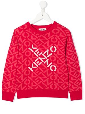 Kenzo Kids pull à logo intarsia - Rose