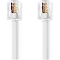 Telecomkabel | RJ11 Male | RJ11 Male | 10.0 m | Kabel design: Plat | Connectorplating: Goud Verguld