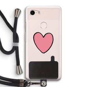Hartje: Pixel 3 Transparant Hoesje met koord
