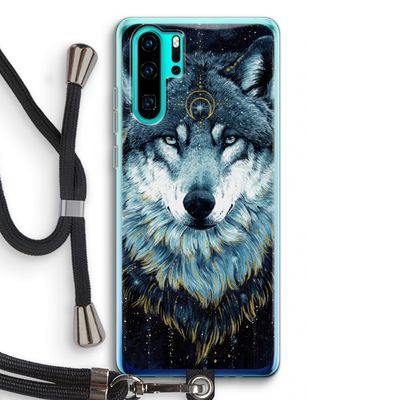 Darkness Wolf: Huawei P30 Pro Transparant Hoesje met koord