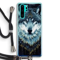 Darkness Wolf: Huawei P30 Pro Transparant Hoesje met koord