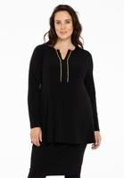 Yoek Tuniek flare strass trim | Zwart | Maat 58/60