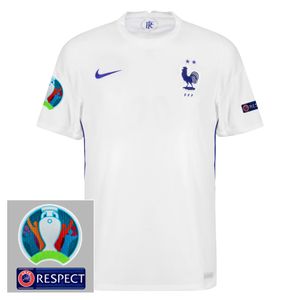Frankrijk Shirt Uit 2020-2021 + Euro 2020 Badges