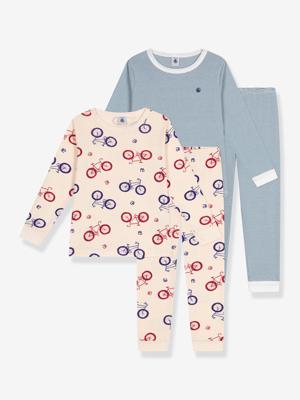 Set van 2 pyjama's PETIT BATEAU blauw, gestreept