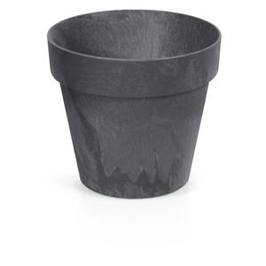 Bloempot/plantenpot - antraciet - kunststof - D25 x H22 cm - betonlook