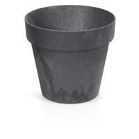 Bloempot/plantenpot - antraciet - kunststof - D25 x H22 cm - betonlook