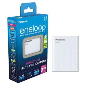 Panasonic Eneloop BQ-CC87 SmartPlus USB Batterijlader met 4x AA oplaadbare batterijen 2000mAh