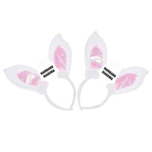 Verkleed diadeem paashaas/bunny oren - 2x - wit - meisjes/dames - Carnaval