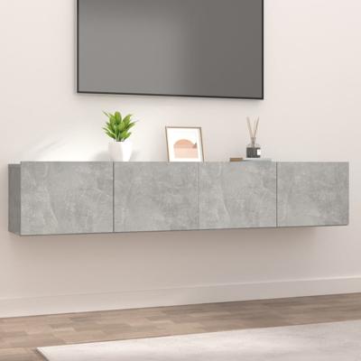 Tv-meubels 2 st 80x30x30 cm bewerkt hout betongrijs