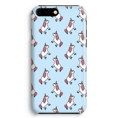 Eenhoorns overal: iPhone 8 Plus Volledig Geprint Hoesje