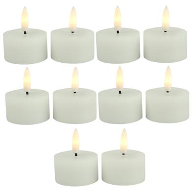 Countryfield LED theelichtjes/waxinelichtjes - 10x st - wit - D4 x H5,2 cm - met timer