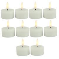 Countryfield LED theelichtjes/waxinelichtjes - 10x st - wit - D4 x H5,2 cm - met timer