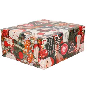 5x Rollen Kerst inpakpapier/cadeaupapier gekleurd met songteksten 2,5 x 0,7 meter