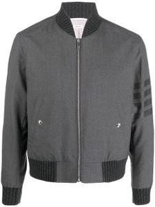 Thom Browne veste bomber en laine à détail 4 bandes signature - Gris