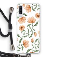 Peachy flowers: Samsung Galaxy A70 Transparant Hoesje met koord