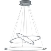 LED Hanglamp 75W Dimbaar - Warm Wit 3000K - Rond Mat Nikkel Aluminium