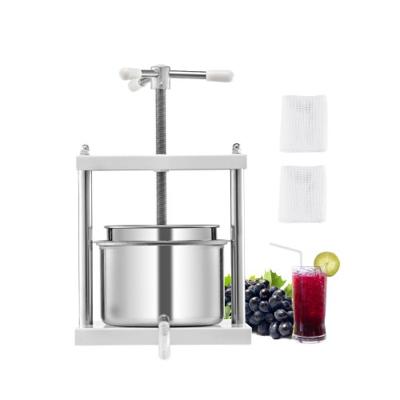 VEVOR Fruitwijnpers Handmatige pers Wijnmaken 5L RVS Fruitmolen