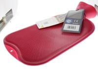 Fashy Kruik warm water zak cranberry dubbele rib