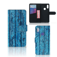 Xiaomi Redmi 7 Book Style Case Wood Blue - thumbnail