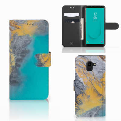 Samsung Galaxy J6 2018 | Bookcase | Marble Blue Gold