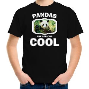 T-shirt pandas are serious cool zwart kinderen - pandaberen/ panda shirt