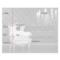 Cadeaubon bedrukt stoel + lamp 25 stuks