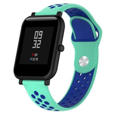 Dubbele kleur siliconen Sport polsband voor Huawei Watch serie 1 18mm (Mint blauw)