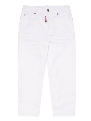 DSQUARED2 KIDS jean à étiquette logo Boston - Blanc