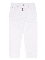 DSQUARED2 KIDS jean à étiquette logo Boston - Blanc