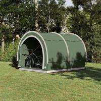 Fietstent met dak met opslag Groen 256 x 222 x 182 cm