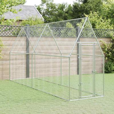 VidaXL Kippenhok 400x100x190 cm gegalvaniseerd staal zilverkleurig