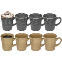 Secret de gourmet Koffiemokken - 8x stuks - 200 ml - kleuren gemixt