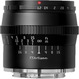 TTArtisan APS-C 50mm F1.2 Canon RF mount zwart OUTLET