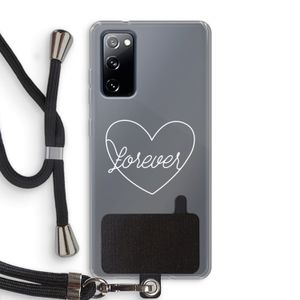 Forever heart pastel: Samsung Galaxy S20 FE / S20 FE 5G Transparant Hoesje met koord