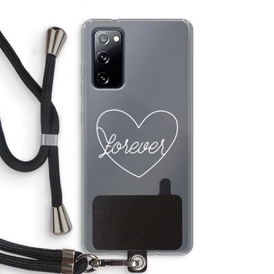 Forever heart pastel: Samsung Galaxy S20 FE / S20 FE 5G Transparant Hoesje met koord