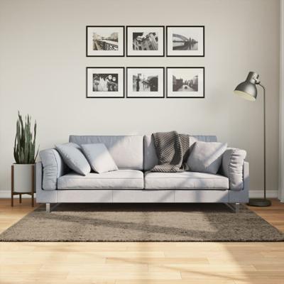 VidaXL Vloerkleed istan hoogpolig glanzend 120x170 cm grijs