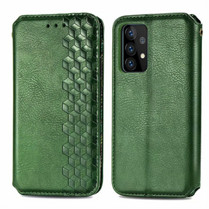 Samsung Galaxy S22 Plus hoesje - Bookcase - Pasjeshouder - Portemonnee - Diamantpatroon - Kunstleer - Groen